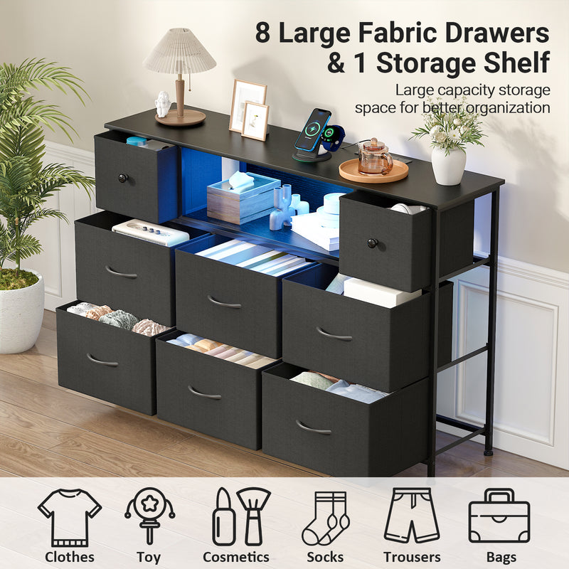 Advwin 8 Storage Drawers with LED & Charging Station