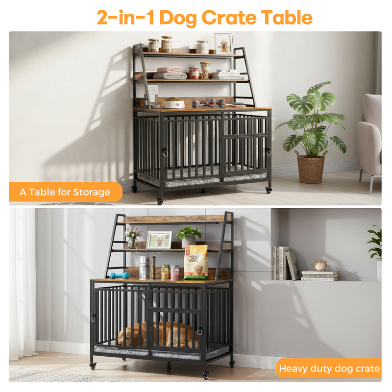 Advwin 39.4" Wooden Dog Crate Furniture & Storage Shelf