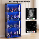 Advwin 4-tier Rounded Glass Display Cabinet