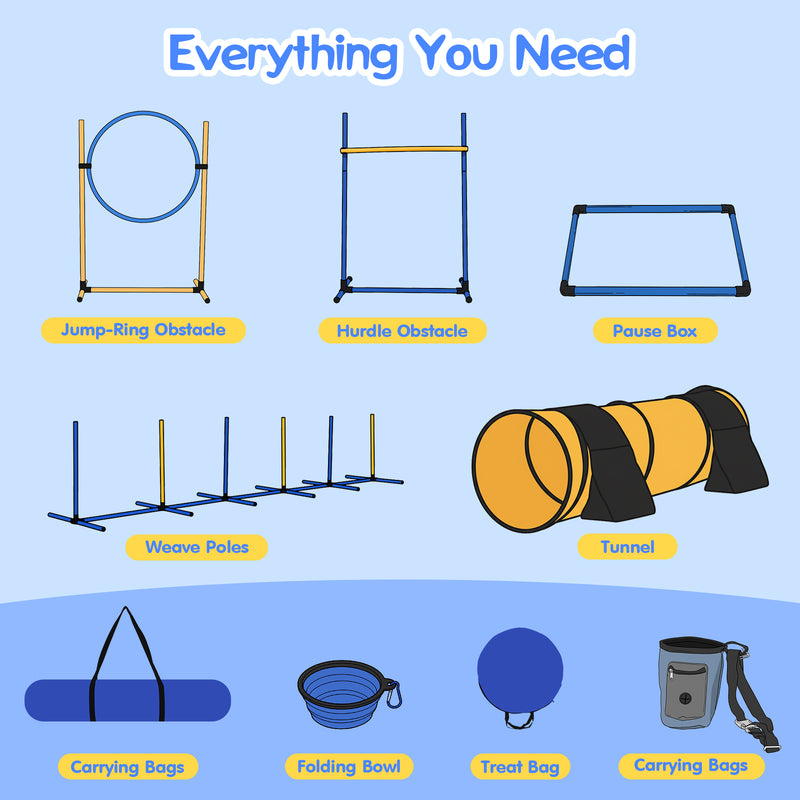 Advwin Dog Agility Equipment Obstacle Course Backyard Set