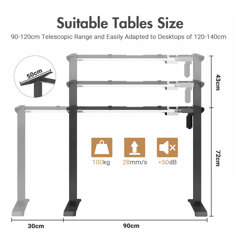 Advwin Electric Standing Desk Frame Black