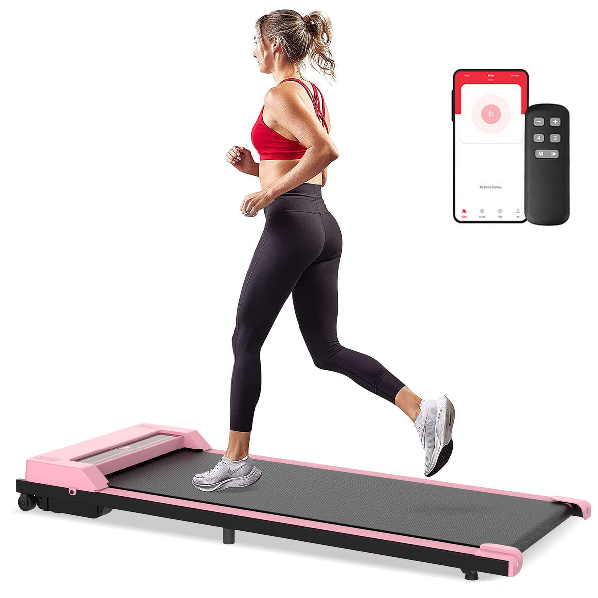 Advwin Walking Pad Treadmill Fitness Pink1