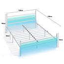 Advwin Metal Platform Bed Frame w/ Headboard White