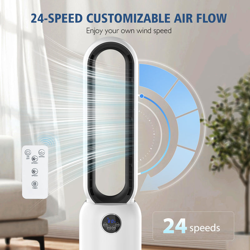 Advwin Upgraded Bladeless Tower Fan with Remote