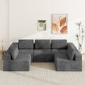 Advwin 5 Seater U-Shaped Chenille Modular Sectional Sofa
