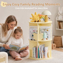 Advwin 2-Tier Kids 360° Rotating Bookshelf Yellow