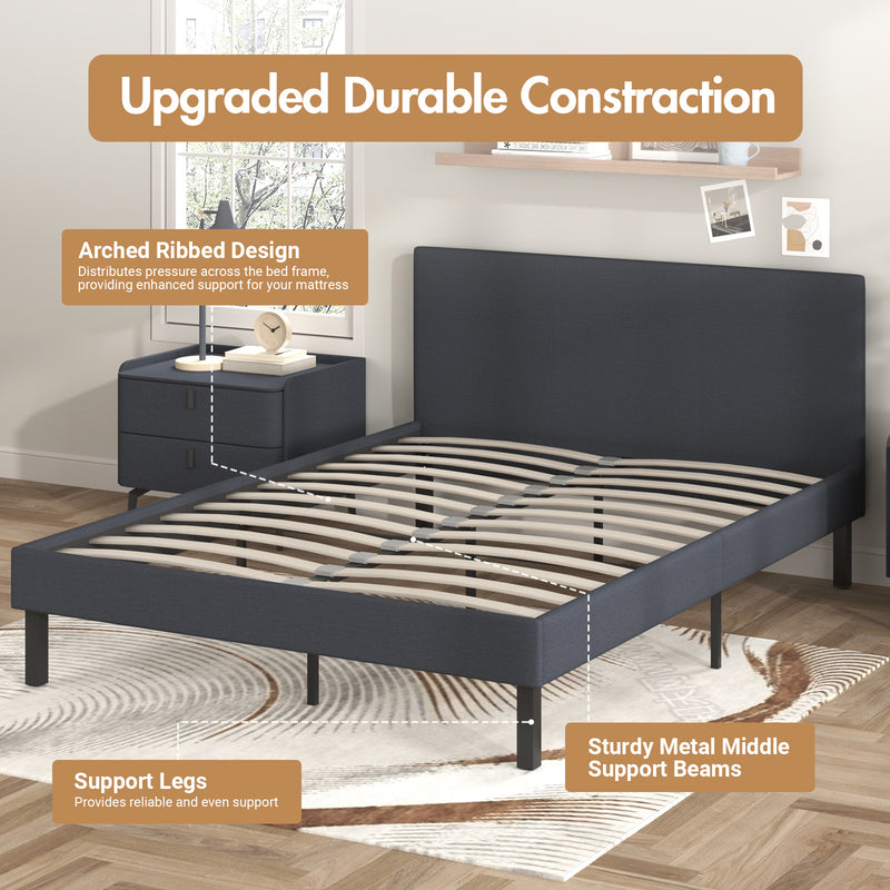 Advwin Bed Frame Double Size Mattress Base Upholstered