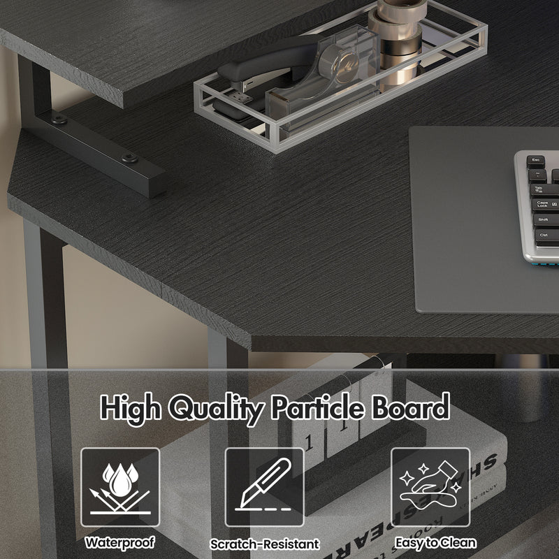 Advwin Corner Desk Triangle LED Gaming Desk