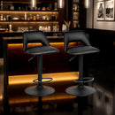 Advwin Set of 4 Bar Stools Adjustable Swivel Black