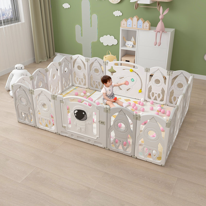 Advwin Foldable Baby PlayPen Grey