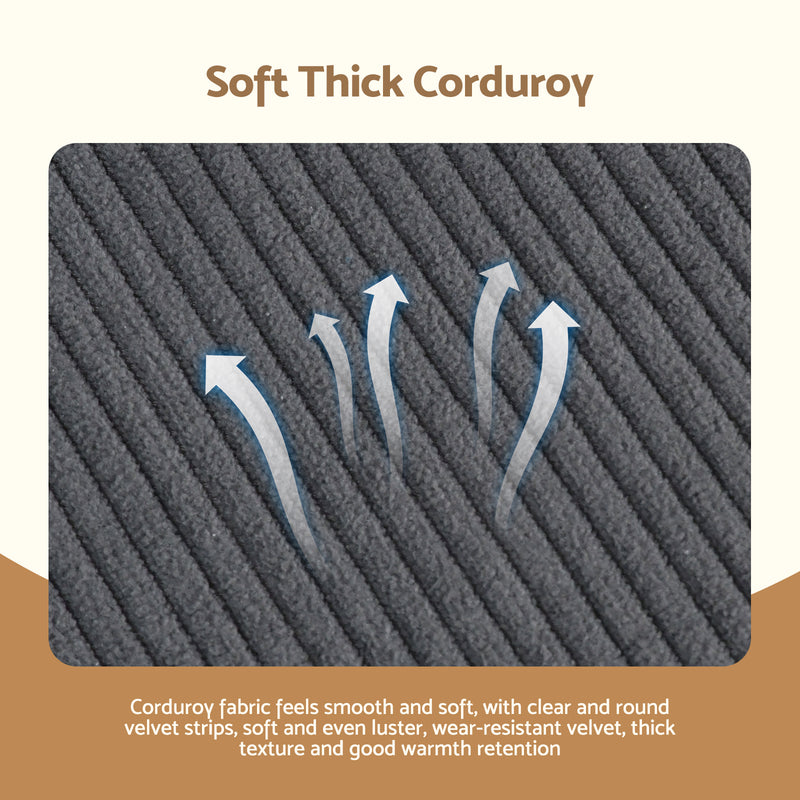 Advwin Corduroy Single Sofa with Storage