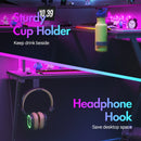 Advwin L Shaped Gaming Desk with LED Lights