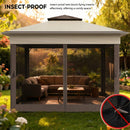 Advwin 3.3x3.3m Double Roof Gazebo Marquee with Mesh Panels