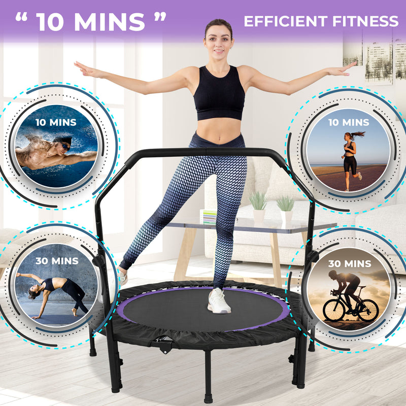 Advwin 48 inch Foldable Rebounder Trampoline Purple