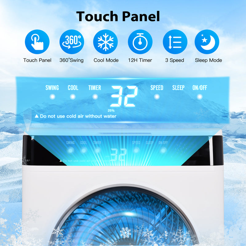 Advwin Evaporative Air Cooler Fan Dual-Turbine Airflow