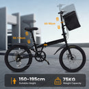 Advwin 20" Folding Bicycle with 6-Speed Dual Brake System