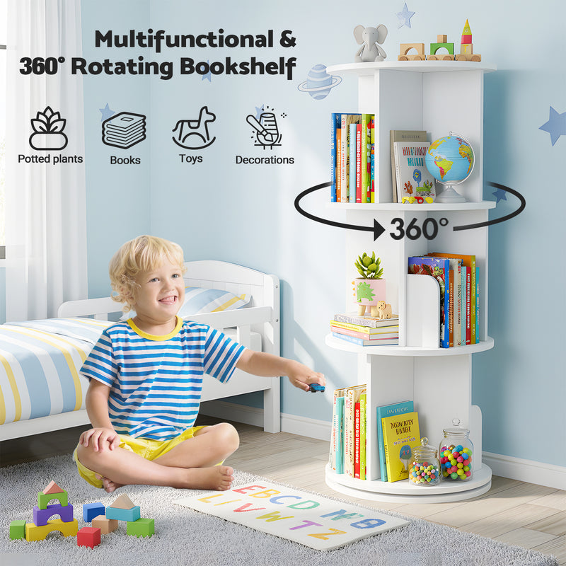 Advwin 3-Tier Rotating 360° Bookshelf Organizer