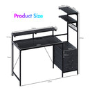 Advwin Reversible Gaming Desk with LED Lights & Outlets