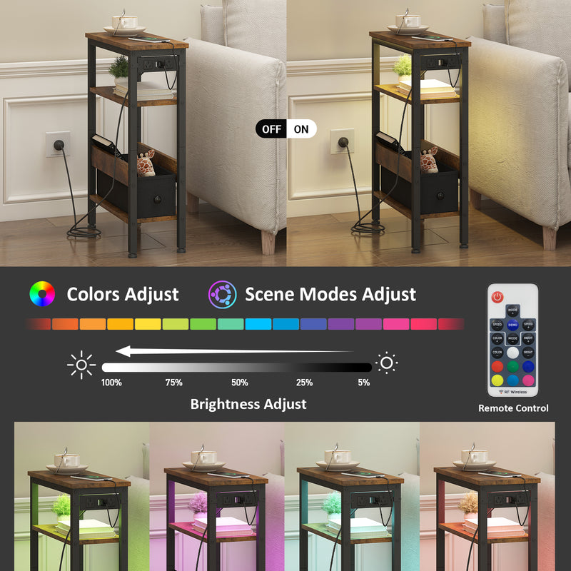 Advwin LED Bedside Table w/ AC Outlets and USB Ports (Pre-Order)