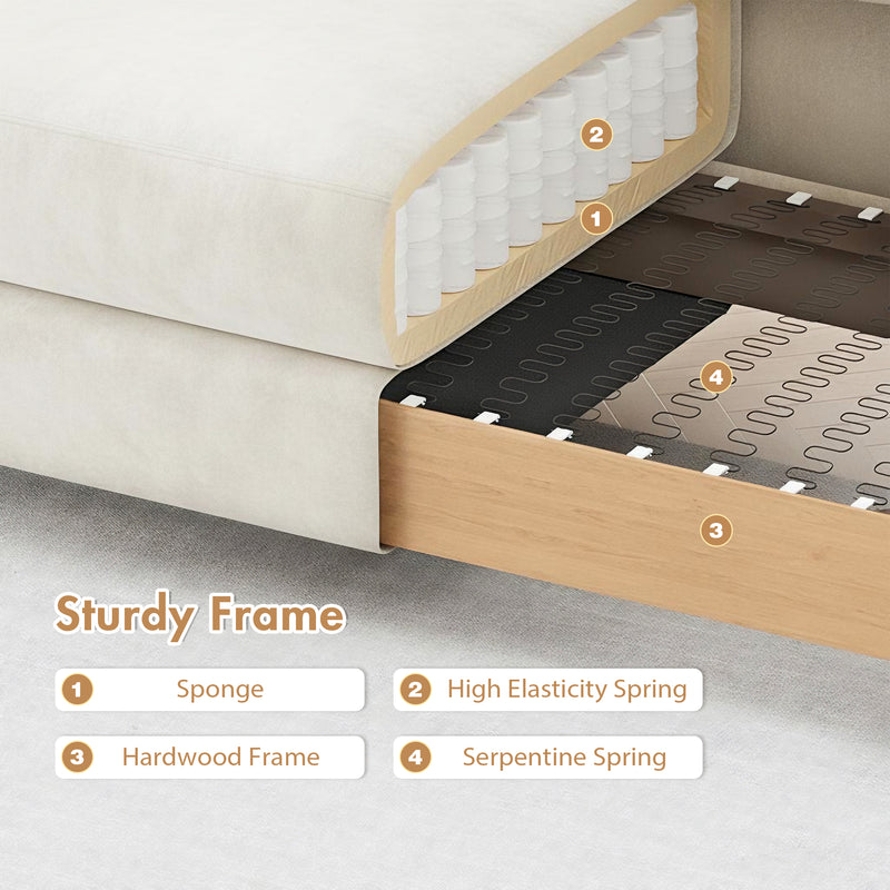 Advwin 2-Seater Velvet Fabric Loveseat Sofa 120cm