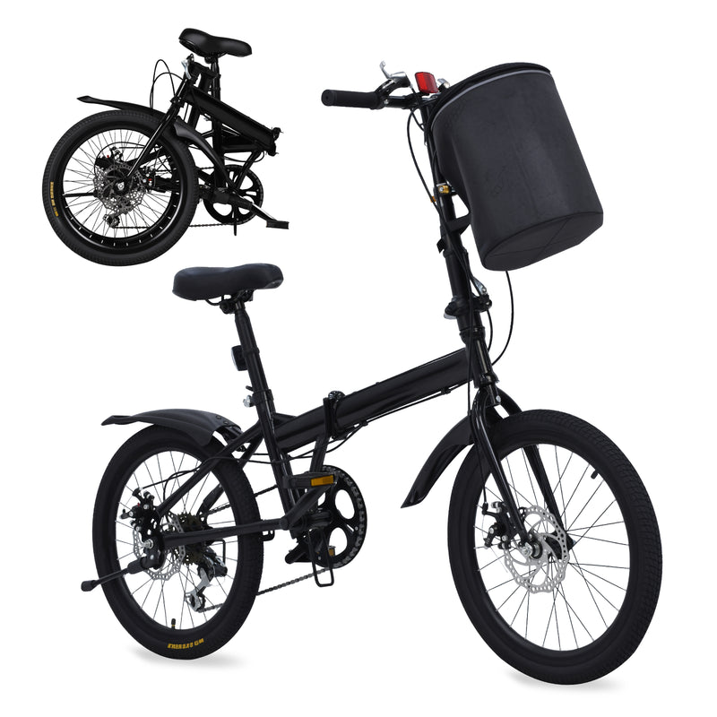 Advwin 20" Folding Bicycle with 6-Speed Dual Brake System