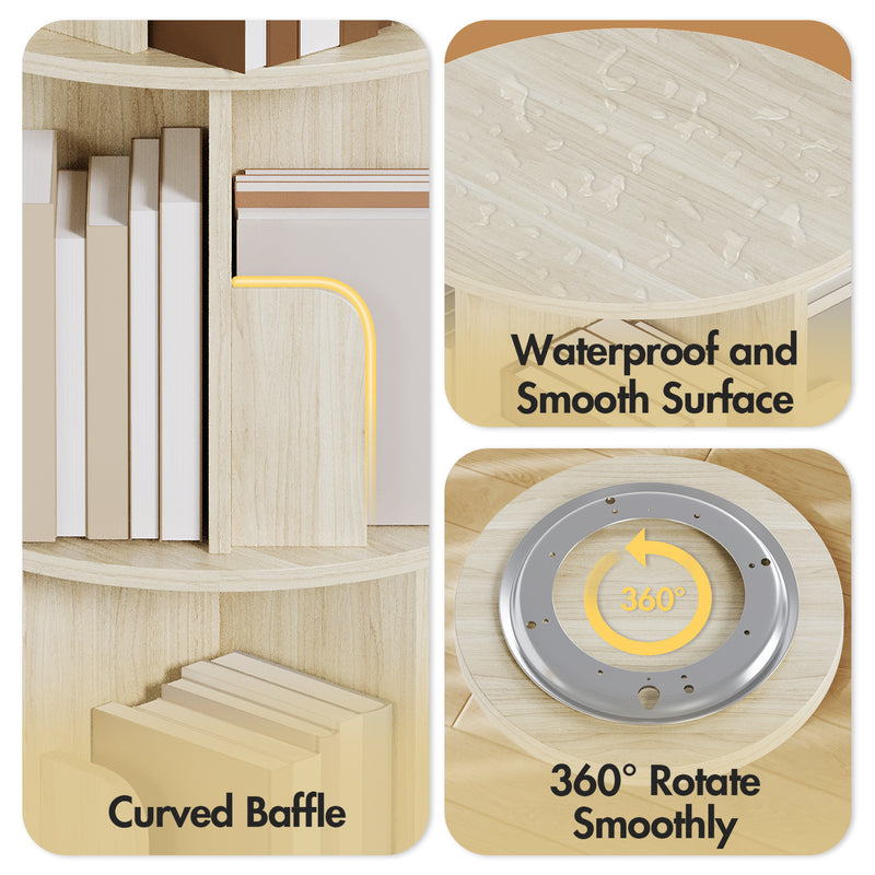 Advwin 4 Tiers 360 Rotating Bookshelf Corner 126CM