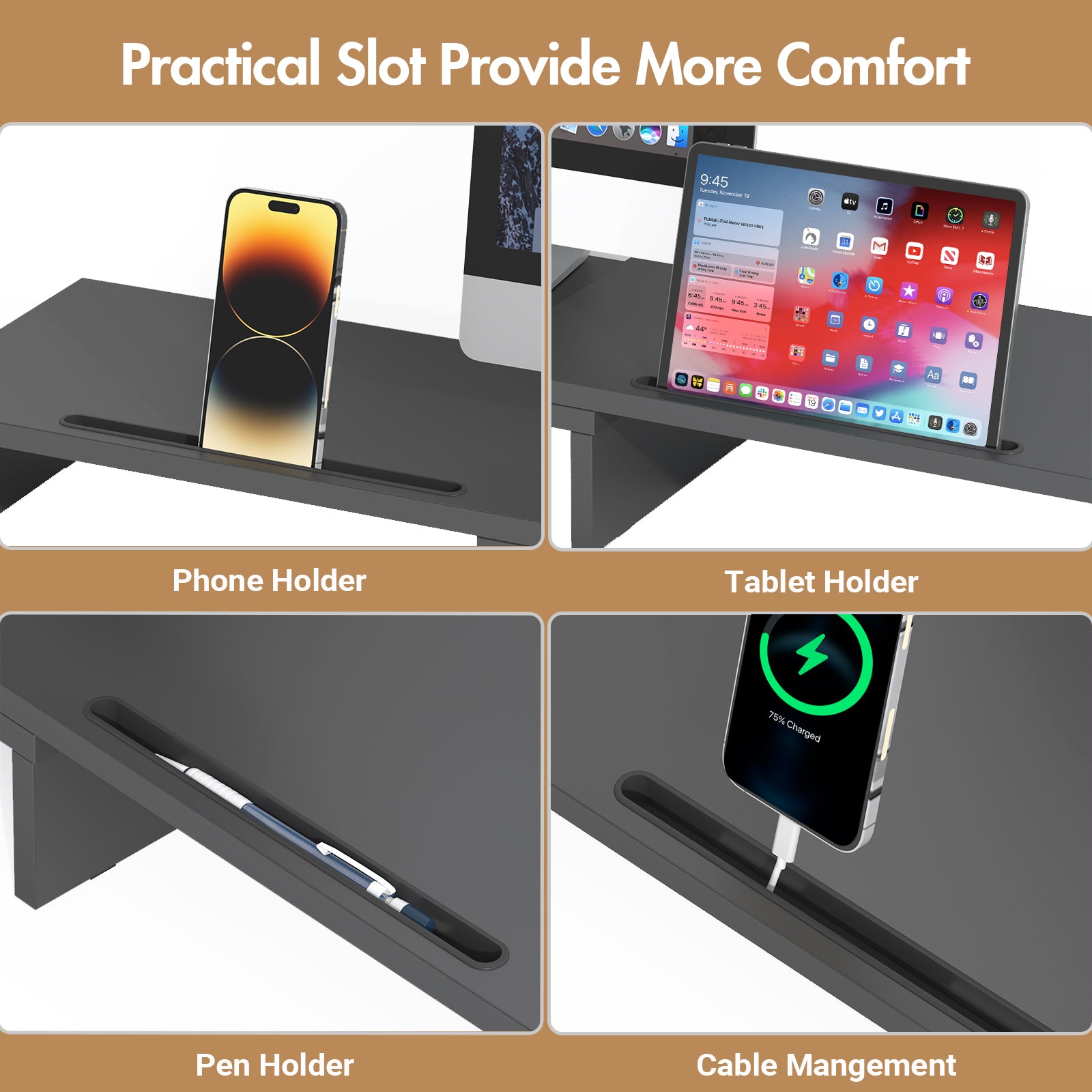 Advwin Display Advwin Dual Monitor Stand Riser Desk Organizer