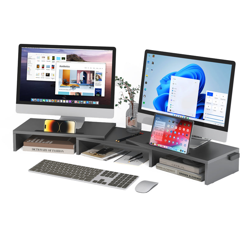 Advwin Dual Monitor Stand Riser Desk Organizer