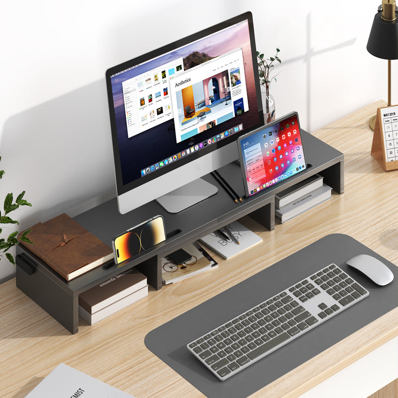 Advwin Dual Monitor Stand Riser Desk Organizer