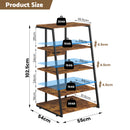 Advwin 5-Tier End Table w/ Charging Station & LED Lights