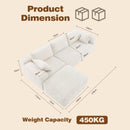 Advwin 278cm L Shape Modular Sectional Sofa Corduroy