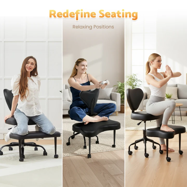 Advwin 360° Ergonomic Cross Legged Office Chair