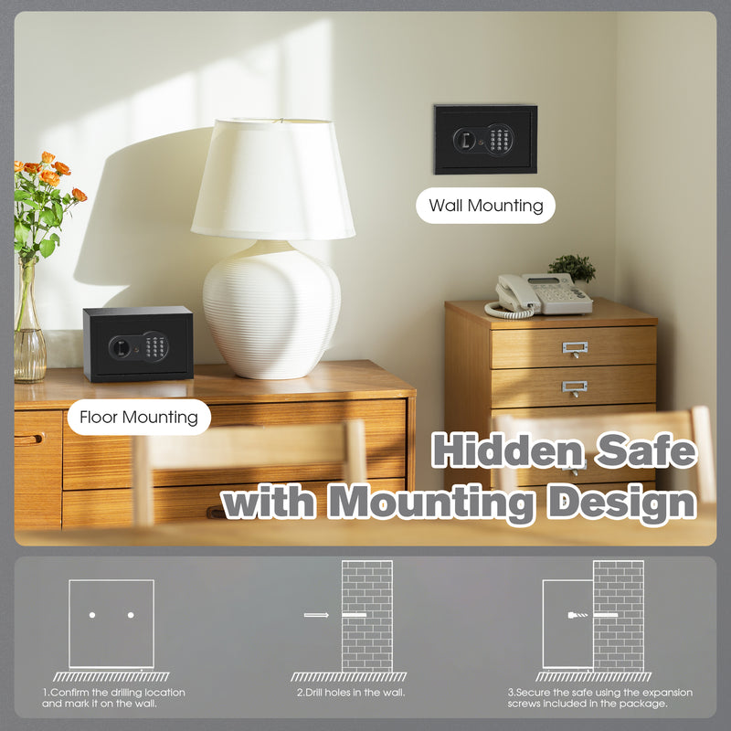Advwin Steel Safe Box with Digital Keypad 13L