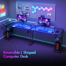 Advwin L Shaped Gaming Desk with LED Lights 140cm (Pre-Order)