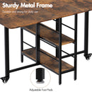 Advwin 140cm Folding Dining Table Drop Leaf Rustic