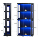 Advwin 4-tier Rounded Glass Display Cabinet
