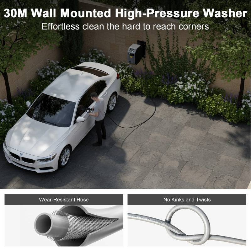Advwin Wall Pressure Washer 4600PSI 30M Retractable Hose