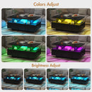 Advwin LED Coffee Table with 4 Storage Drawers