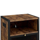 Advwin Bedside Table w/ Metal Mesh Drawer