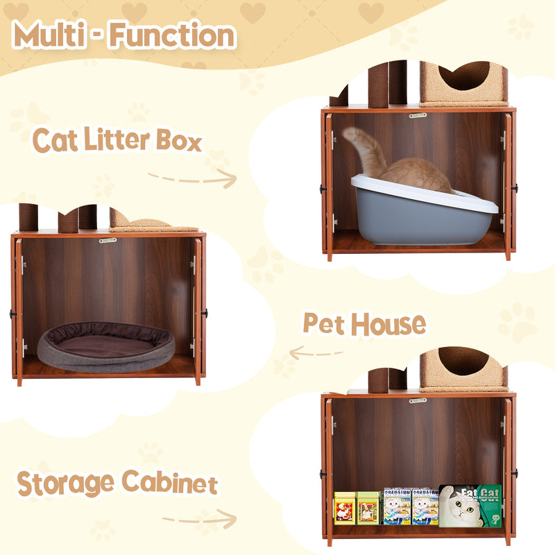 Advwin 153cm Cat Tree with Litter Box Enclosure