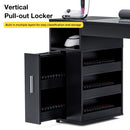 Advwin Manicure Table with Glass Top Black