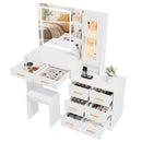Advwin Dressing Table with LED Mirror RGB Cabinet