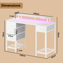 Advwin Gaming Desk with LED Lights with Monitor Stand 120cm