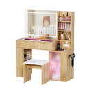 Advwin Flutted Dressing Table w/ HD Mirror & LED Lights