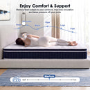 Advwin 30cm Hybrid Mattress w/ Pocket Springs White & Blue