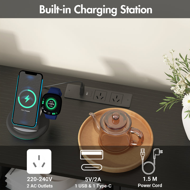 Advwin 8 Storage Drawers with LED & Charging Station