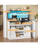 Advwin Farmhouse LED Sideboard Buffet Storage Cabinet