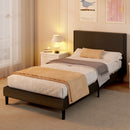 Advwin Bed Frame Mattress Base Upholstered Grey