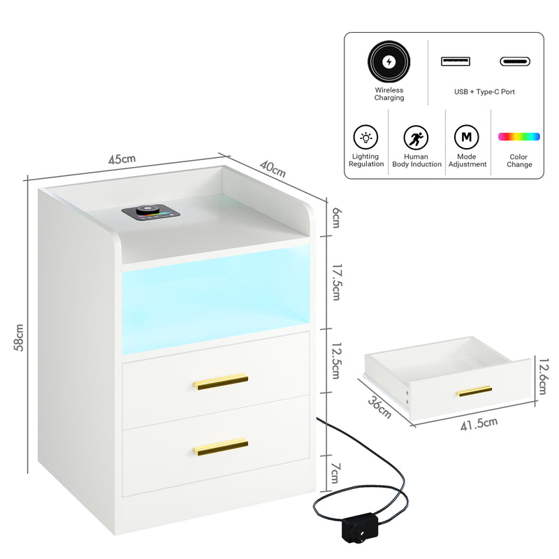 Advwin Bedside Table with Human Induction Night(Pre_Order)