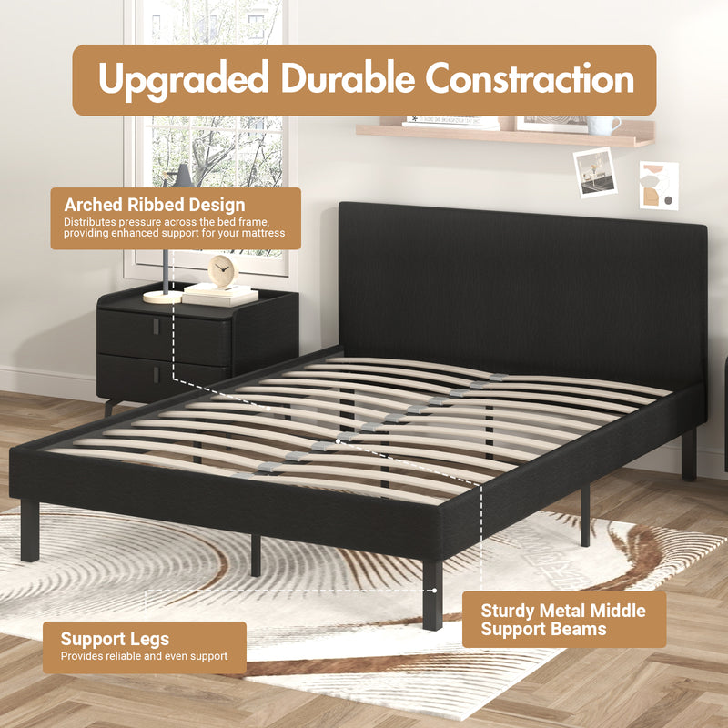 Advwin Bed Frame Double Size Mattress Base Leather